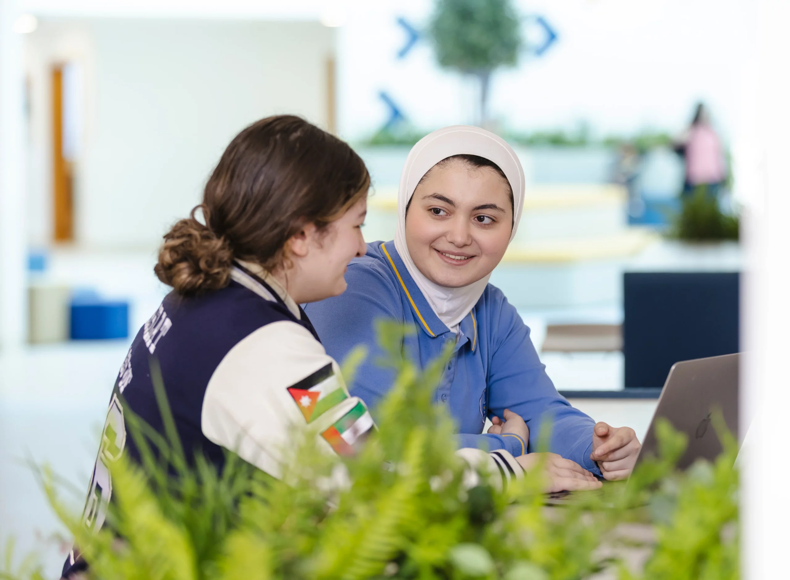 Horizon students in the school courtyard